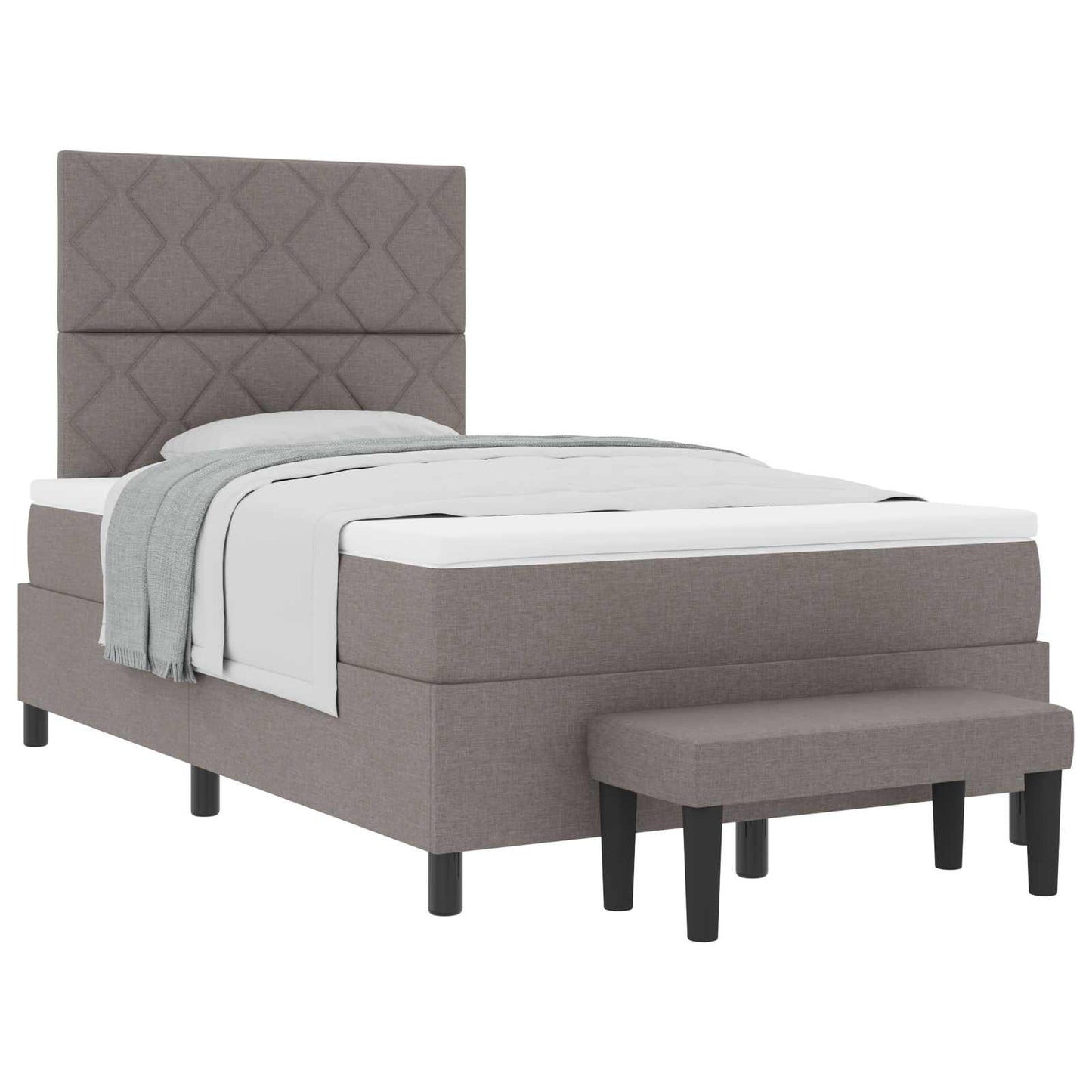 vidaXL Κρεβάτι με ελατήρια με κεφαλάρι Taupe 120 x 190 cm ύφασμα