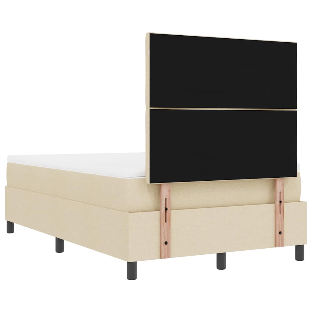 vidaXL Κρεβάτι με ελατήρια με κεφαλάρι Κρεμ 120 x 190 cm ύφασμα