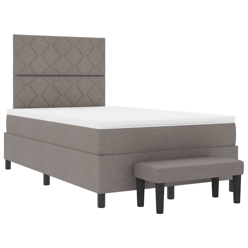 vidaXL Κρεβάτι με ελατήρια με κεφαλάρι Taupe 120 x 200 cm ύφασμα
