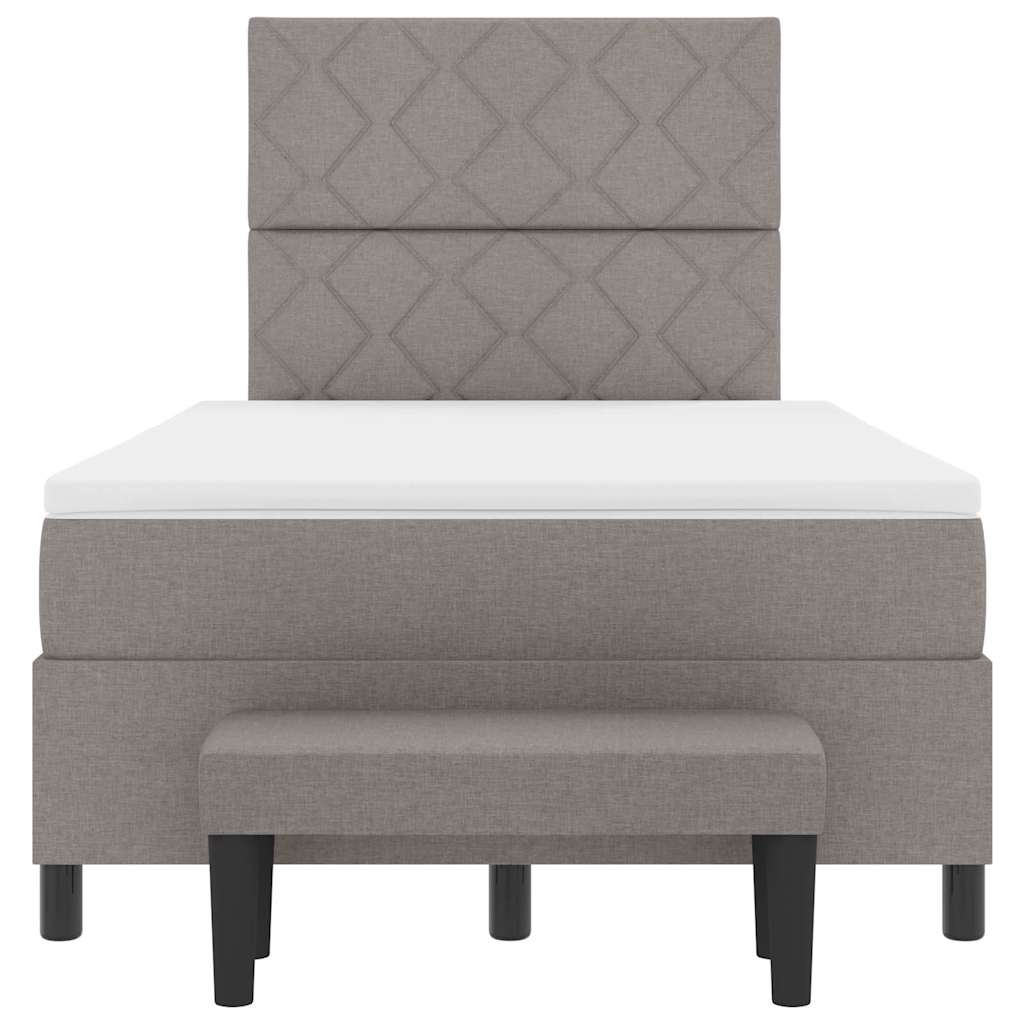 vidaXL Κρεβάτι με ελατήρια με κεφαλάρι Taupe 120 x 200 cm ύφασμα