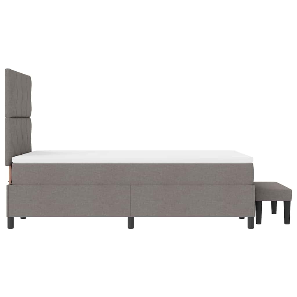 vidaXL Κρεβάτι με ελατήρια με κεφαλάρι Taupe 120 x 200 cm ύφασμα