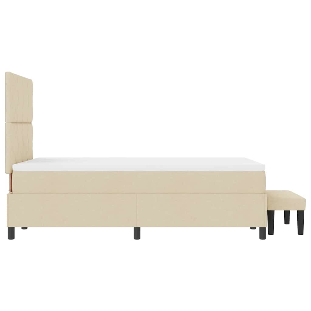 vidaXL Κρεβάτι με ελατήρια με κεφαλάρι Κρεμ 120 x 200 cm ύφασμα