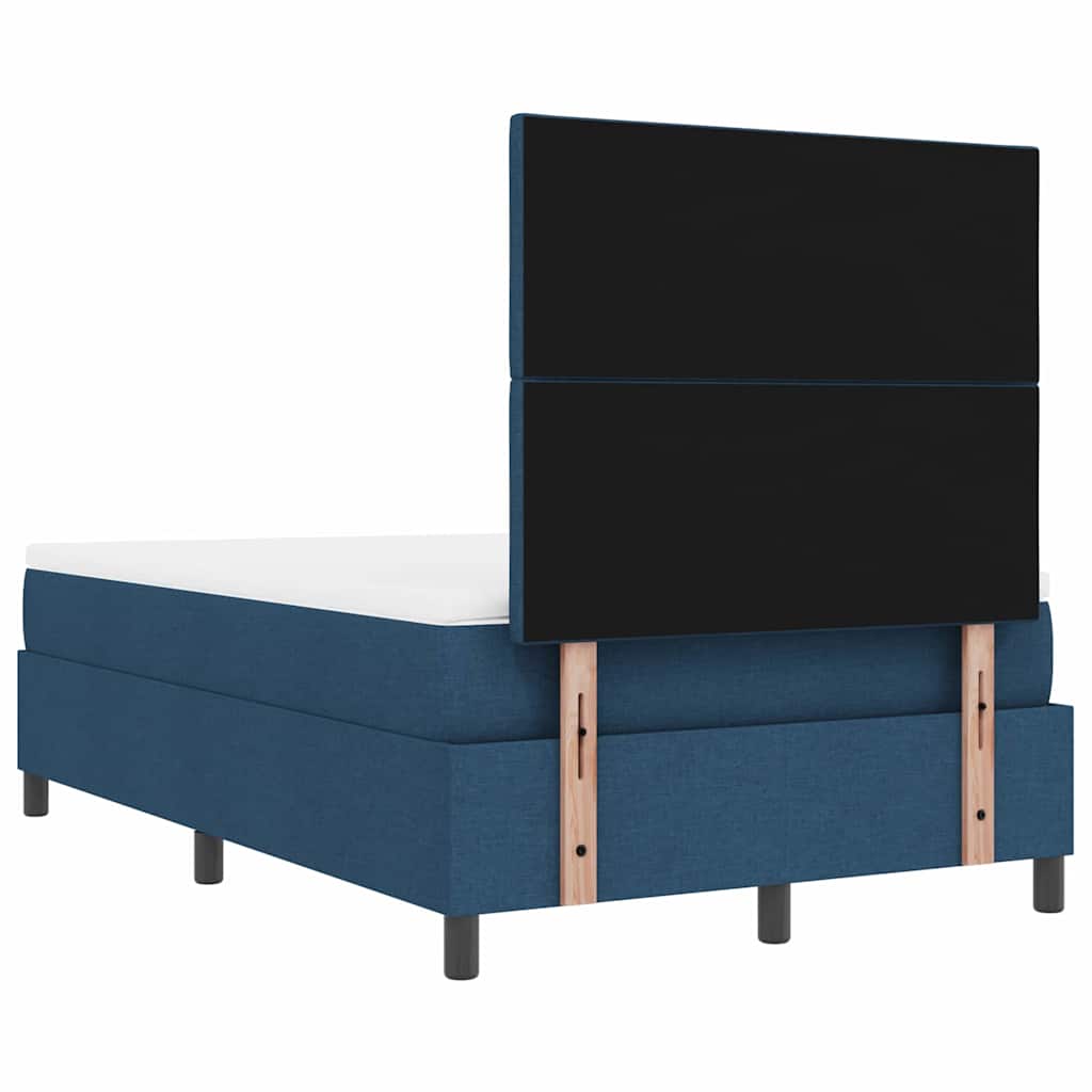 vidaXL Κρεβάτι με ελατήρια με κεφαλάρι Μπλε 120 x 200 cm ύφασμα