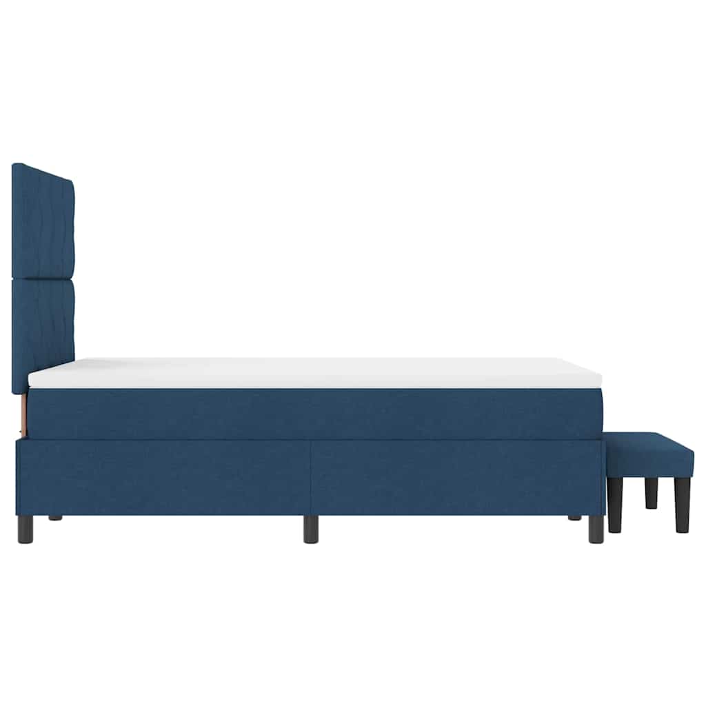 vidaXL Κρεβάτι με ελατήρια με κεφαλάρι Μπλε 120 x 200 cm ύφασμα