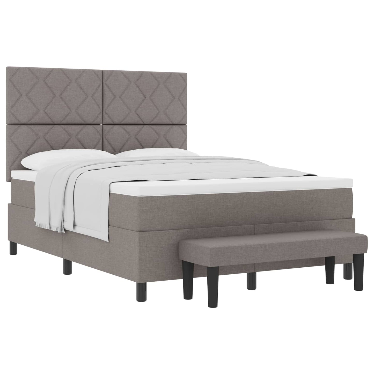 vidaXL Κρεβάτι με ελατήρια με κεφαλάρι Taupe 140 x 190 cm ύφασμα