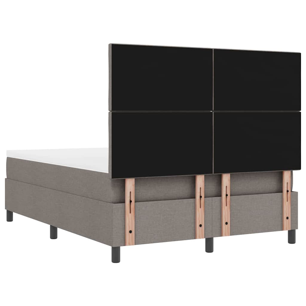 vidaXL Κρεβάτι με ελατήρια με κεφαλάρι Taupe 140 x 190 cm ύφασμα