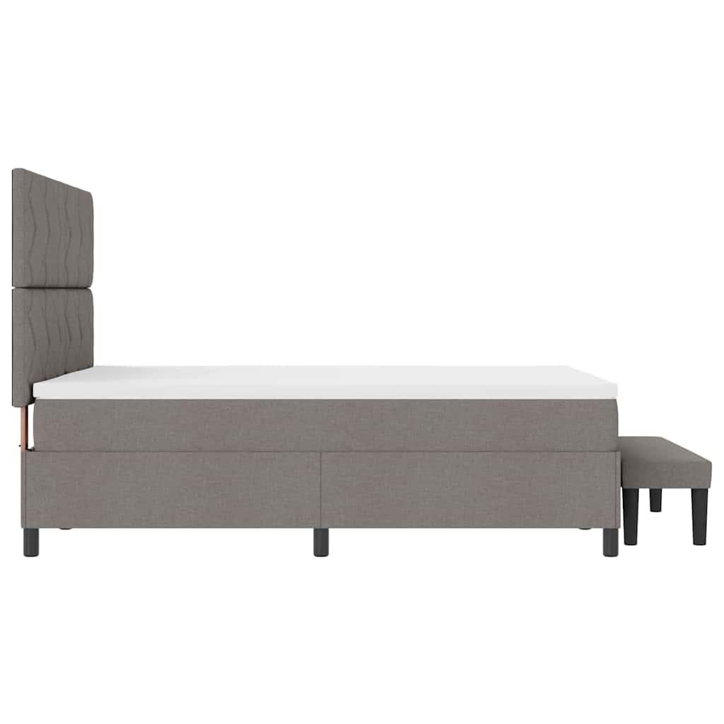 vidaXL Κρεβάτι με ελατήρια με κεφαλάρι Taupe 140 x 190 cm ύφασμα