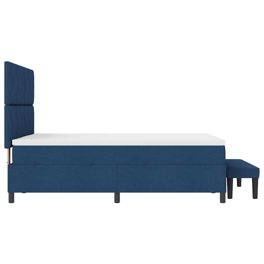 vidaXL Κρεβάτι με ελατήρια με κεφαλάρι Μπλε 140 x 190 cm ύφασμα