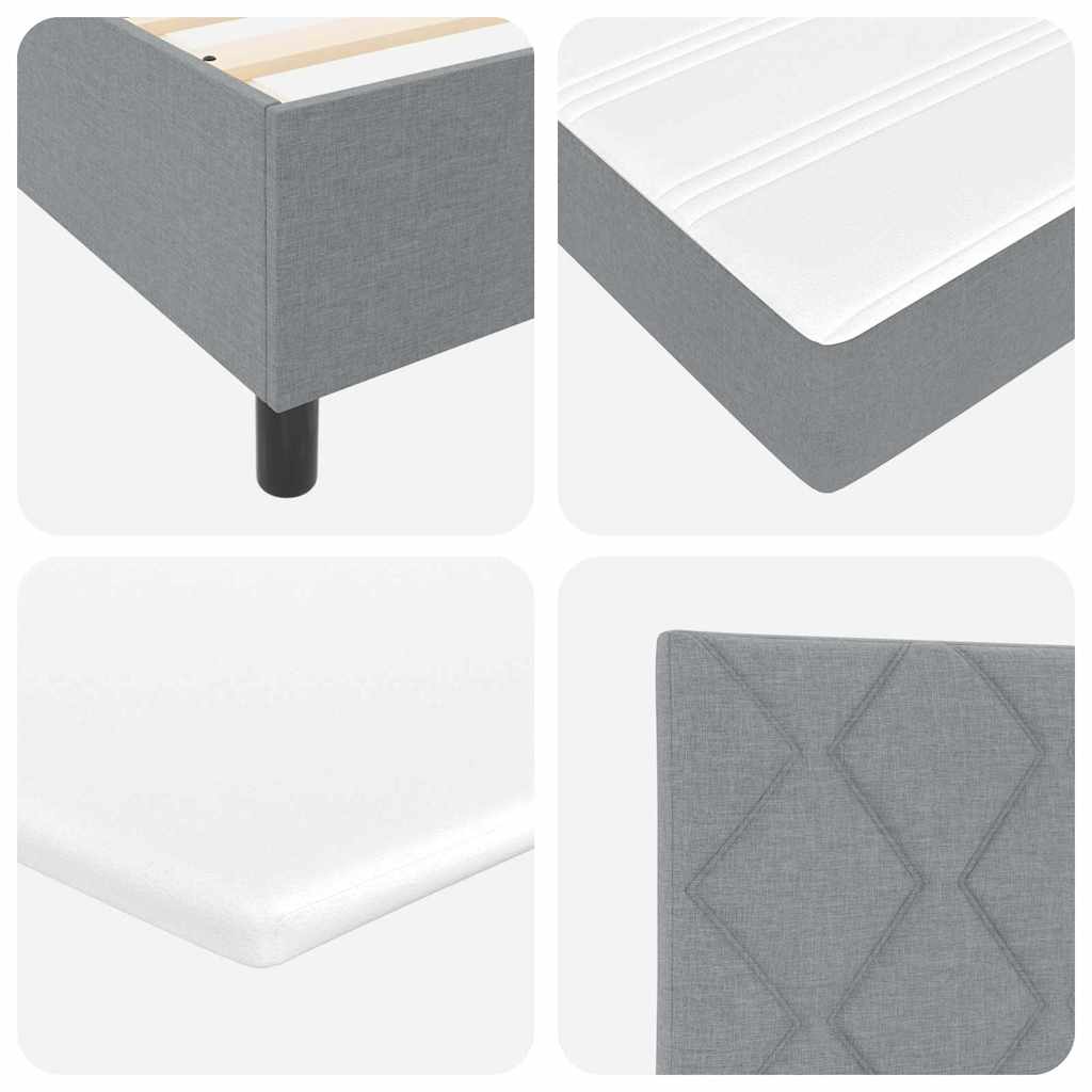 vidaXL Κρεβάτι με ελατήρια Ανοιχτό γκρι 140 x 200 cm ύφασμα