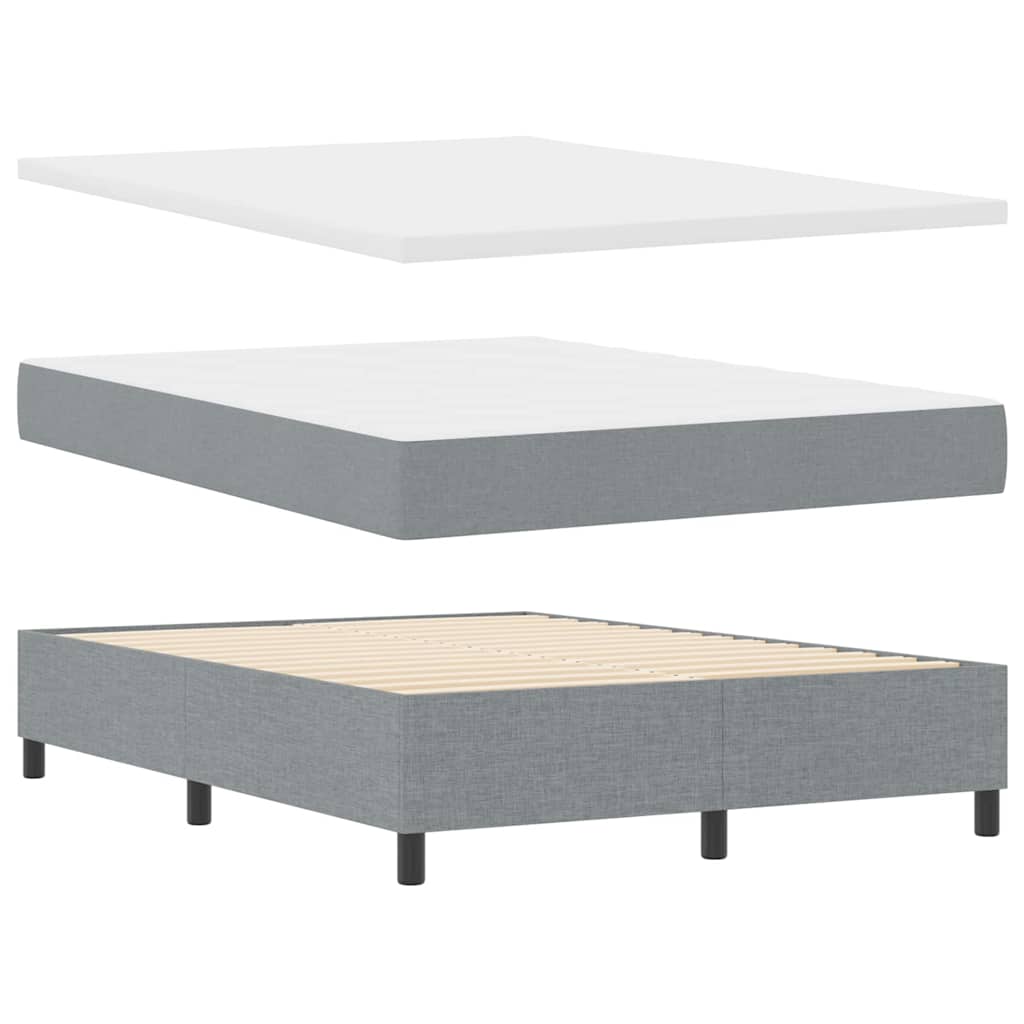 vidaXL Κρεβάτι με ελατήρια Ανοιχτό γκρι 140 x 200 cm ύφασμα