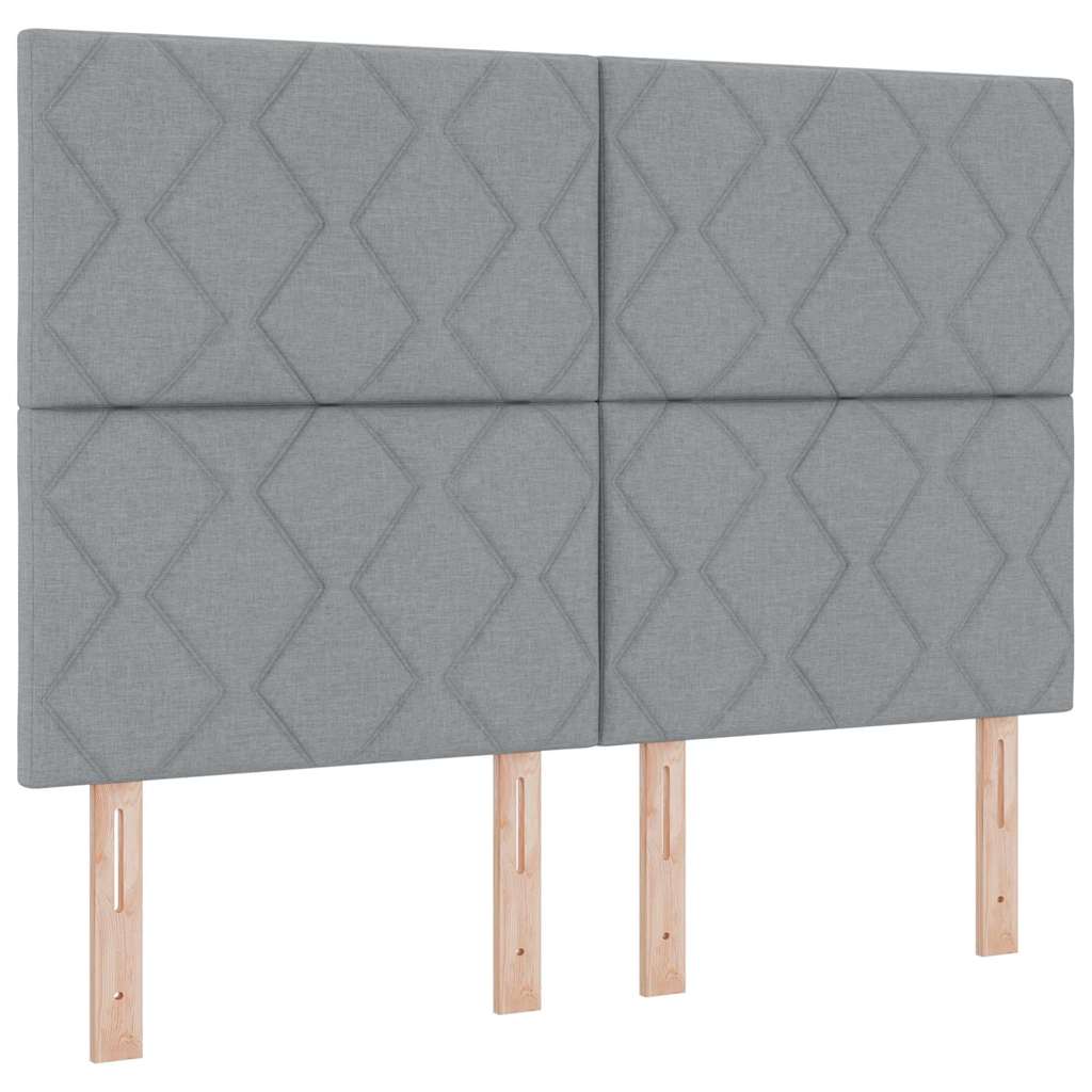 vidaXL Κρεβάτι με ελατήρια Ανοιχτό γκρι 140 x 200 cm ύφασμα