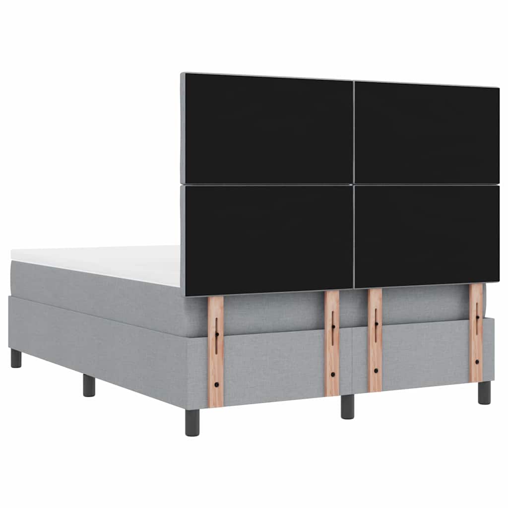 vidaXL Κρεβάτι με ελατήρια Ανοιχτό γκρι 140 x 200 cm ύφασμα