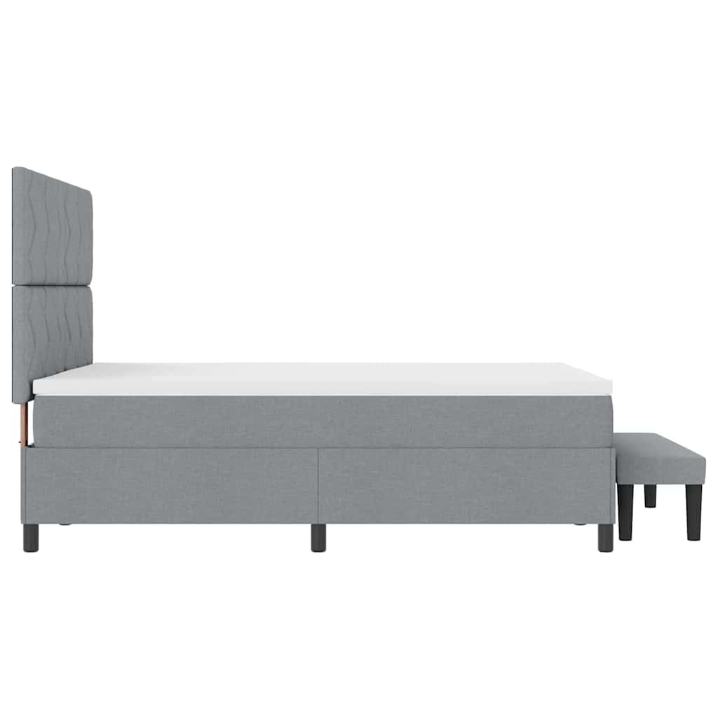 vidaXL Κρεβάτι με ελατήρια Ανοιχτό γκρι 140 x 200 cm ύφασμα