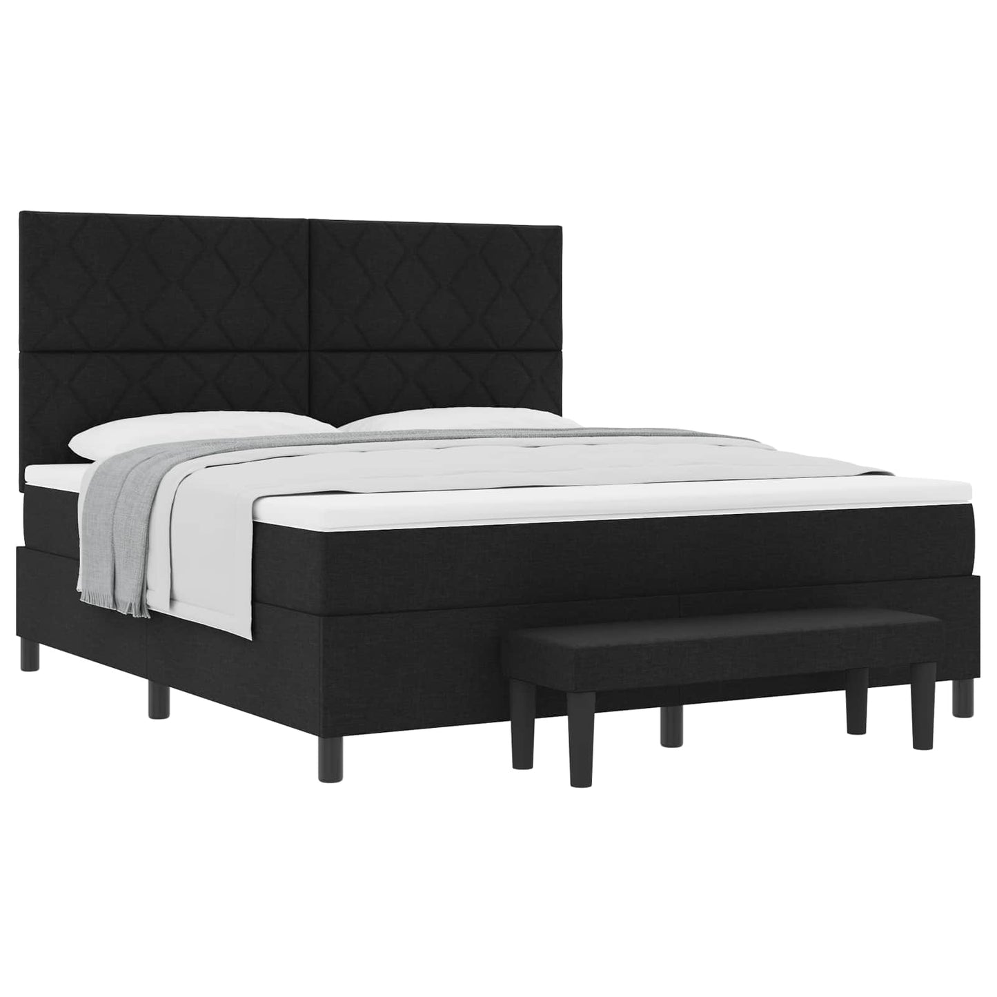 vidaXL Κρεβάτι με ελατήρια με κεφαλάρι Μαύρο 180 x 200 cm ύφασμα