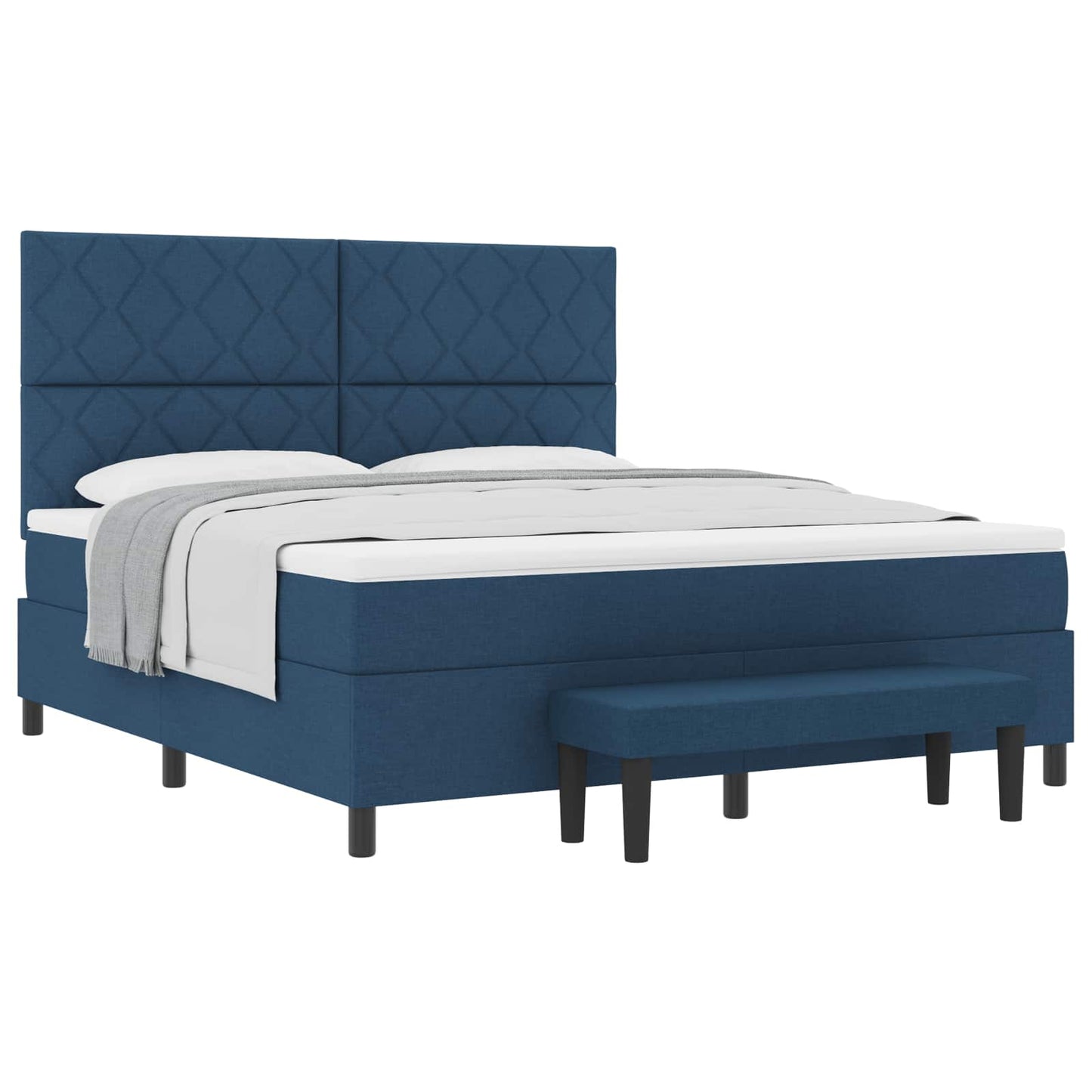vidaXL Κρεβάτι με ελατήρια με κεφαλάρι Μπλε 180 x 200 cm ύφασμα