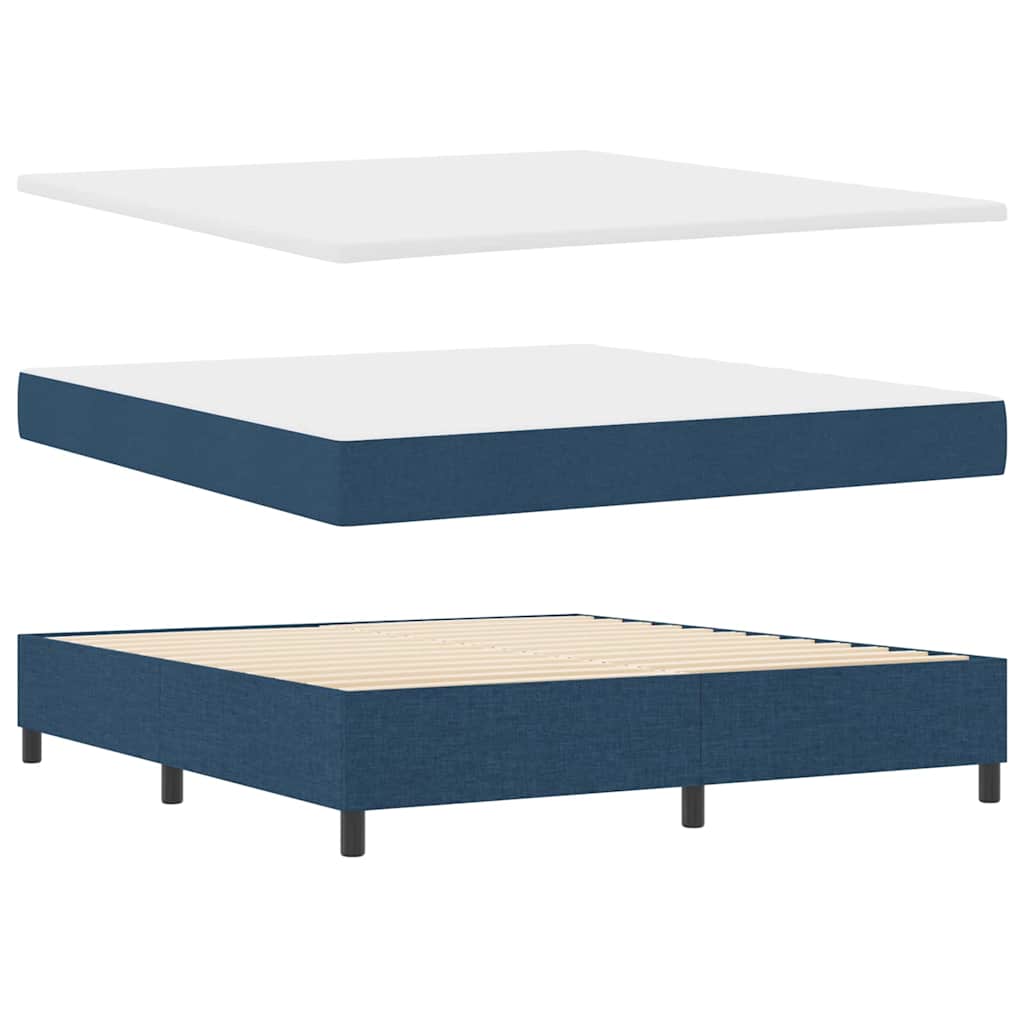 vidaXL Κρεβάτι με ελατήρια με κεφαλάρι Μπλε 180 x 200 cm ύφασμα