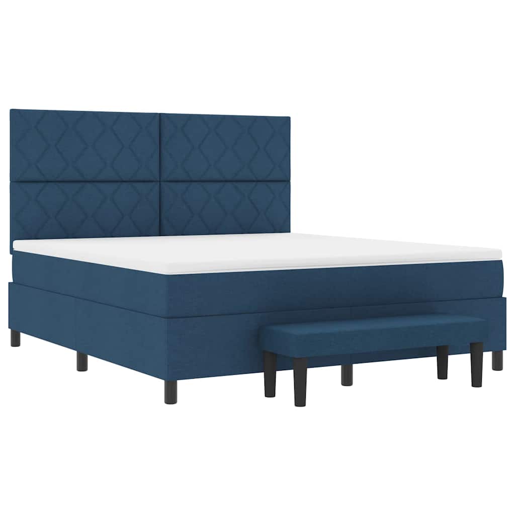 vidaXL Κρεβάτι με ελατήρια με κεφαλάρι Μπλε 180 x 200 cm ύφασμα