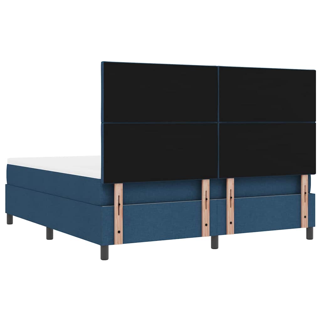 vidaXL Κρεβάτι με ελατήρια με κεφαλάρι Μπλε 180 x 200 cm ύφασμα