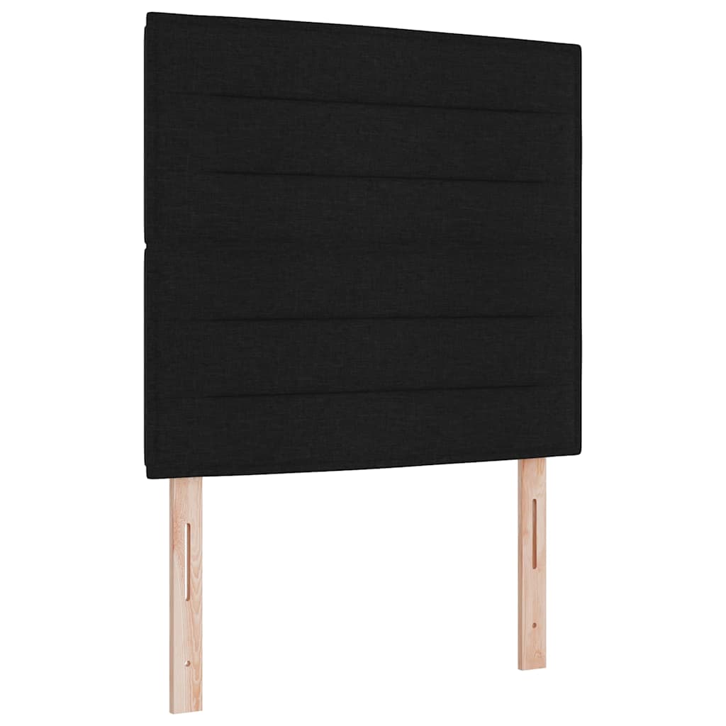 vidaXL Κρεβάτι με ελατήρια με στρώμα Μαύρο 90 x 190 cm ύφασμα