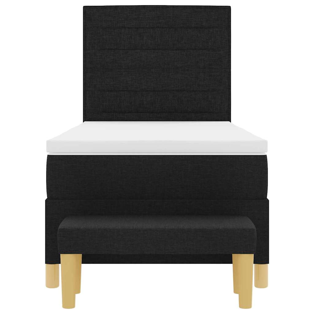 vidaXL Κρεβάτι με ελατήρια με στρώμα Μαύρο 90 x 190 cm ύφασμα