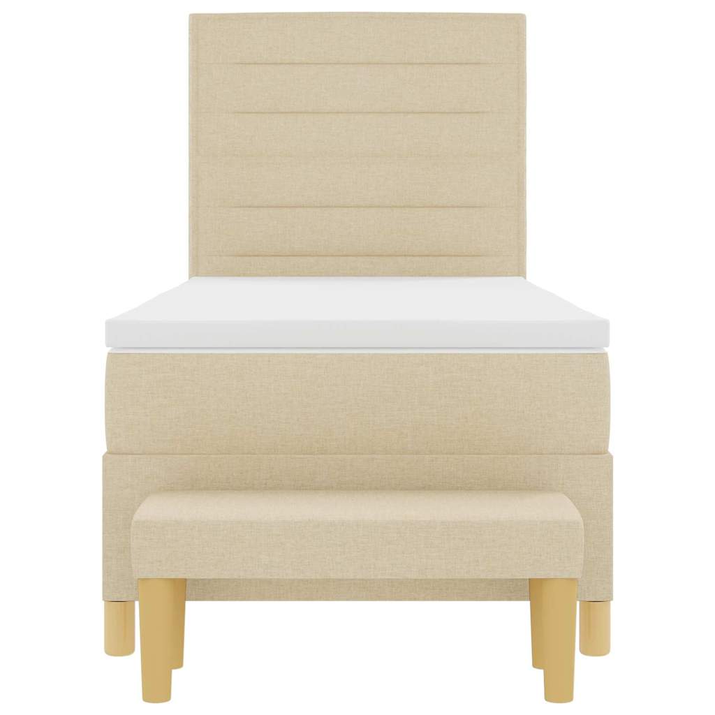 vidaXL Κρεβάτι με ελατήρια με στρώμα Κρεμ 90 x 200 cm ύφασμα