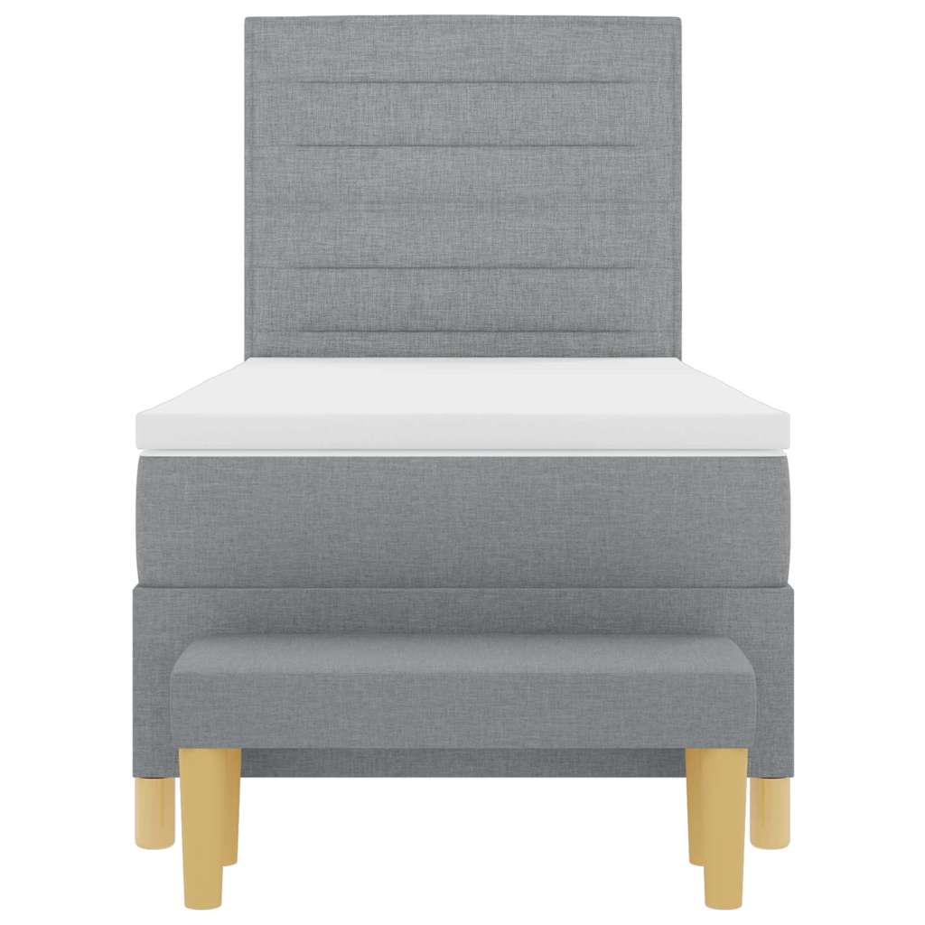 vidaXL Κρεβάτι με ελατήρια με στρώμα Ανοιχτό γκρι 100 x 200 cm ύφασμα