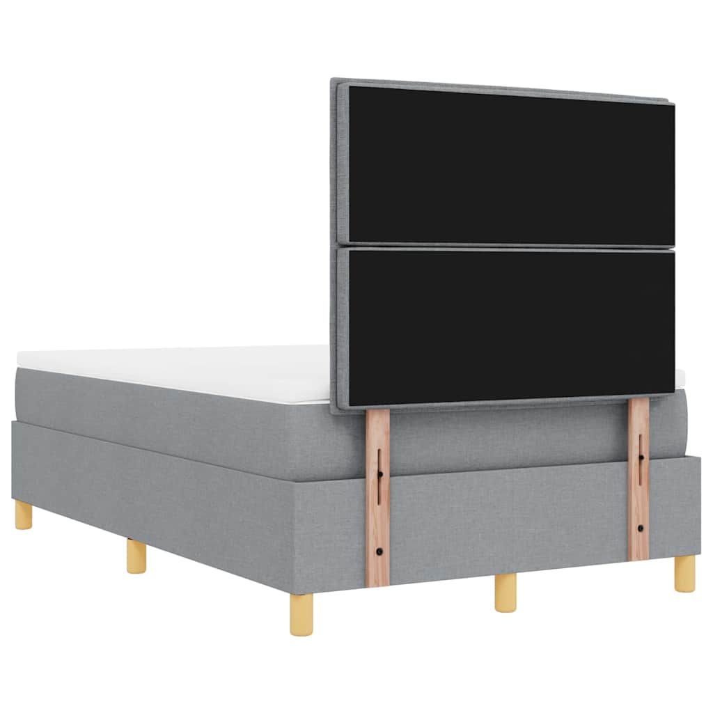 vidaXL Κρεβάτι με ελατήρια Ανοιχτό γκρι 190 x 120 εκατοστά ύφασμα