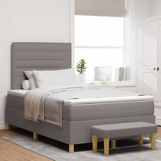 vidaXL Κρεβάτι με ελατήρια με κεφαλάρι Taupe 190 x 120 εκατοστά ύφασμα