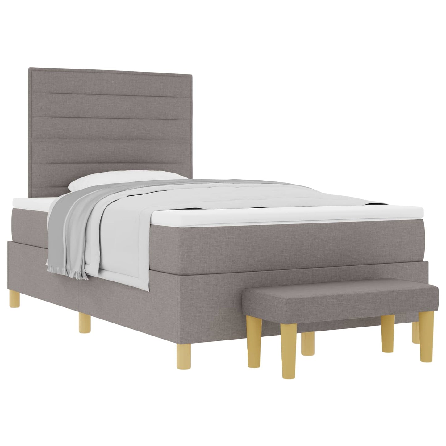 vidaXL Κρεβάτι με ελατήρια με κεφαλάρι Taupe 190 x 120 εκατοστά ύφασμα