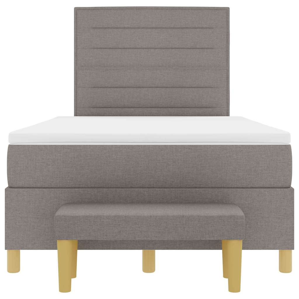 vidaXL Κρεβάτι με ελατήρια με κεφαλάρι Taupe 190 x 120 εκατοστά ύφασμα