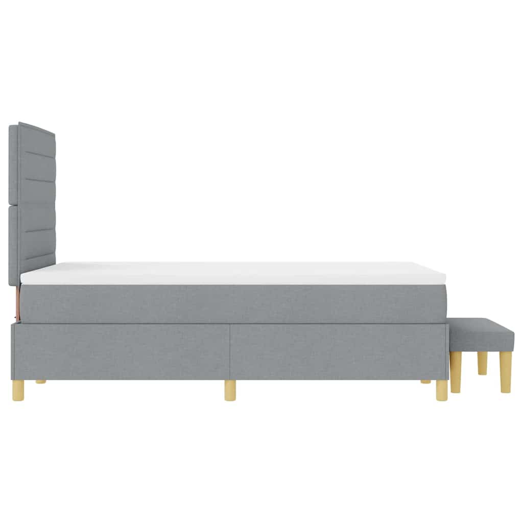 vidaXL Κρεβάτι με ελατήρια Ανοιχτό γκρι 200 x 120 εκατοστά ύφασμα
