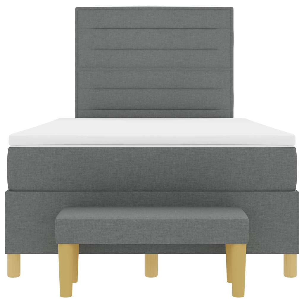 vidaXL Κρεβάτι με ελατήρια με στρώμα Σκούρο γκρι 120 x 200 cm ύφασμα