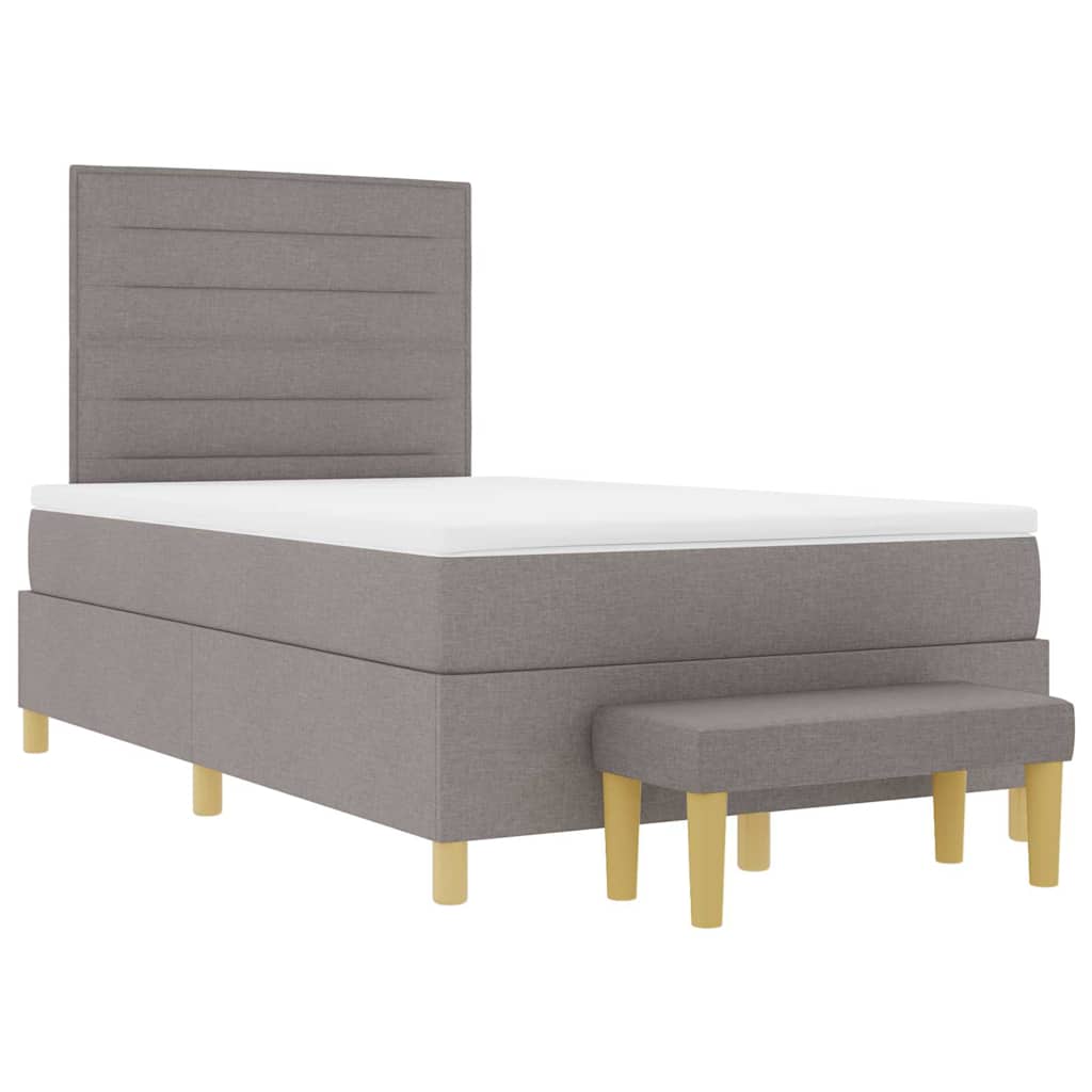 vidaXL Κρεβάτι με ελατήρια με κεφαλάρι Taupe 200 x 120 εκατοστά ύφασμα