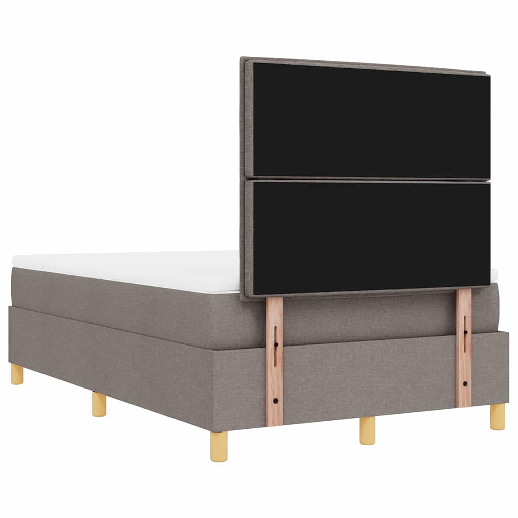 vidaXL Κρεβάτι με ελατήρια με κεφαλάρι Taupe 200 x 120 εκατοστά ύφασμα