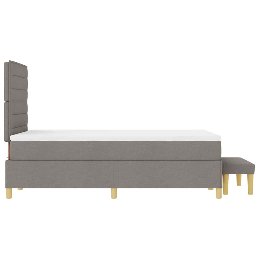 vidaXL Κρεβάτι με ελατήρια με κεφαλάρι Taupe 200 x 120 εκατοστά ύφασμα