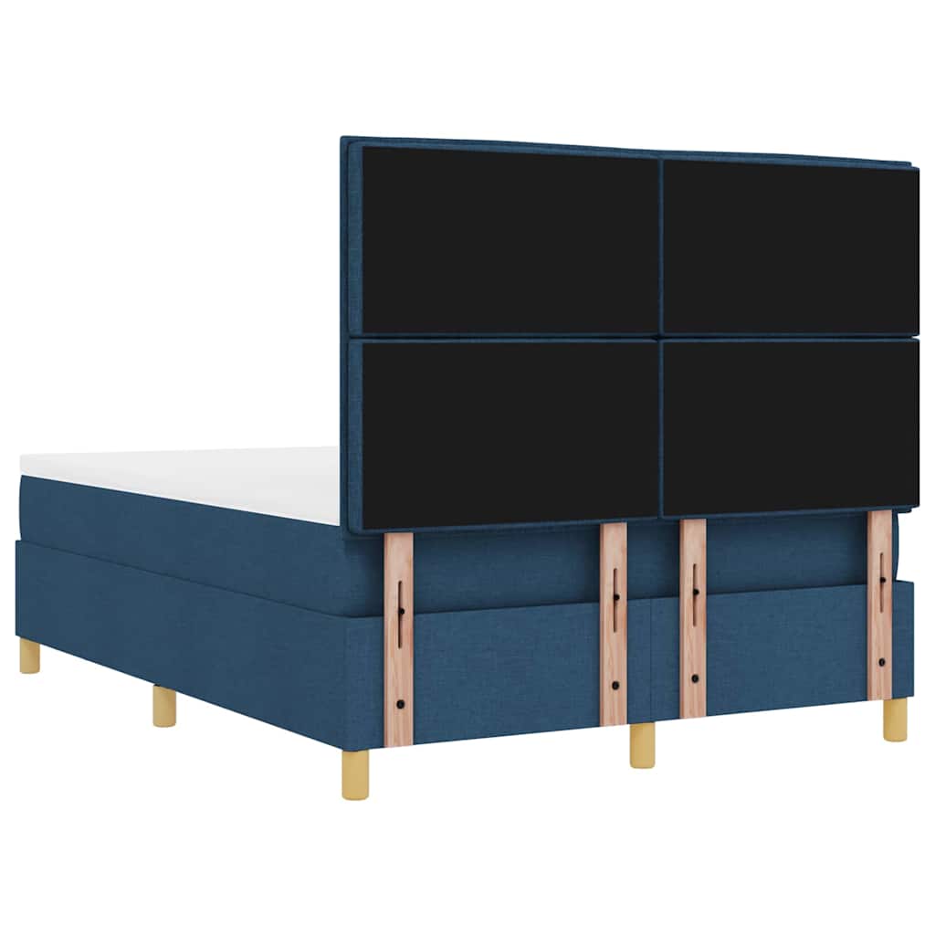 vidaXL Κρεβάτι με ελατήρια με κεφαλάρι Μπλε 200 x 140 cm ύφασμα