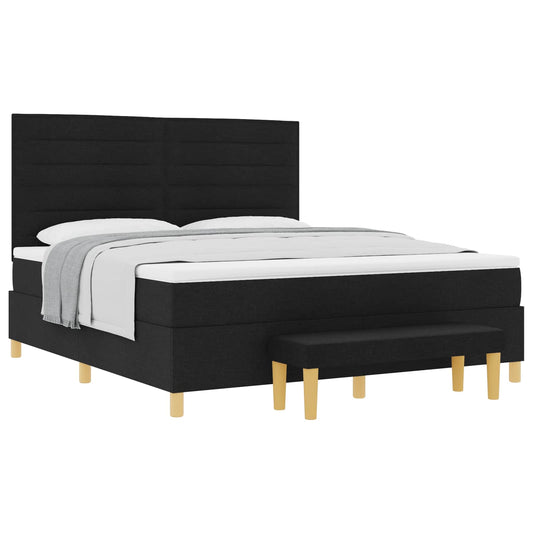 vidaXL Κρεβάτι με ελατήρια με κεφαλάρι Μαύρο 200 x 180 cm ύφασμα