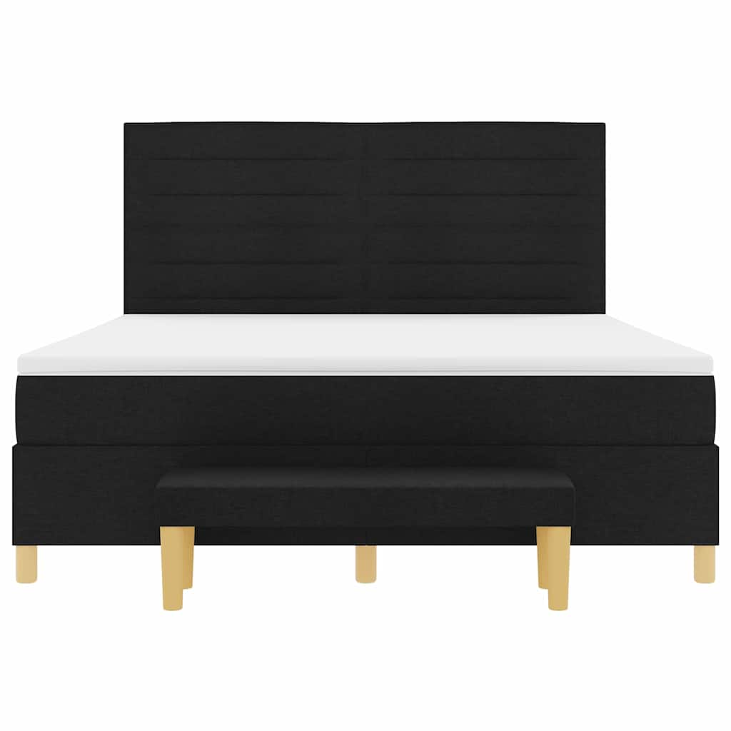 vidaXL Κρεβάτι με ελατήρια με στρώμα Μαύρο 180 x 200 cm ύφασμα