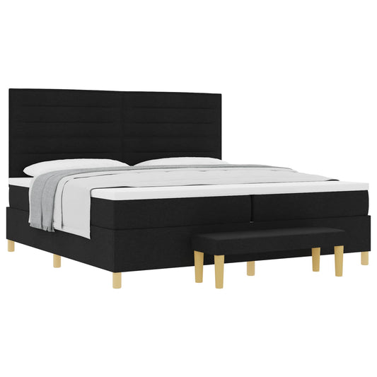 vidaXL Κρεβάτι με ελατήρια με στρώμα Μαύρο 200 x 200 cm ύφασμα
