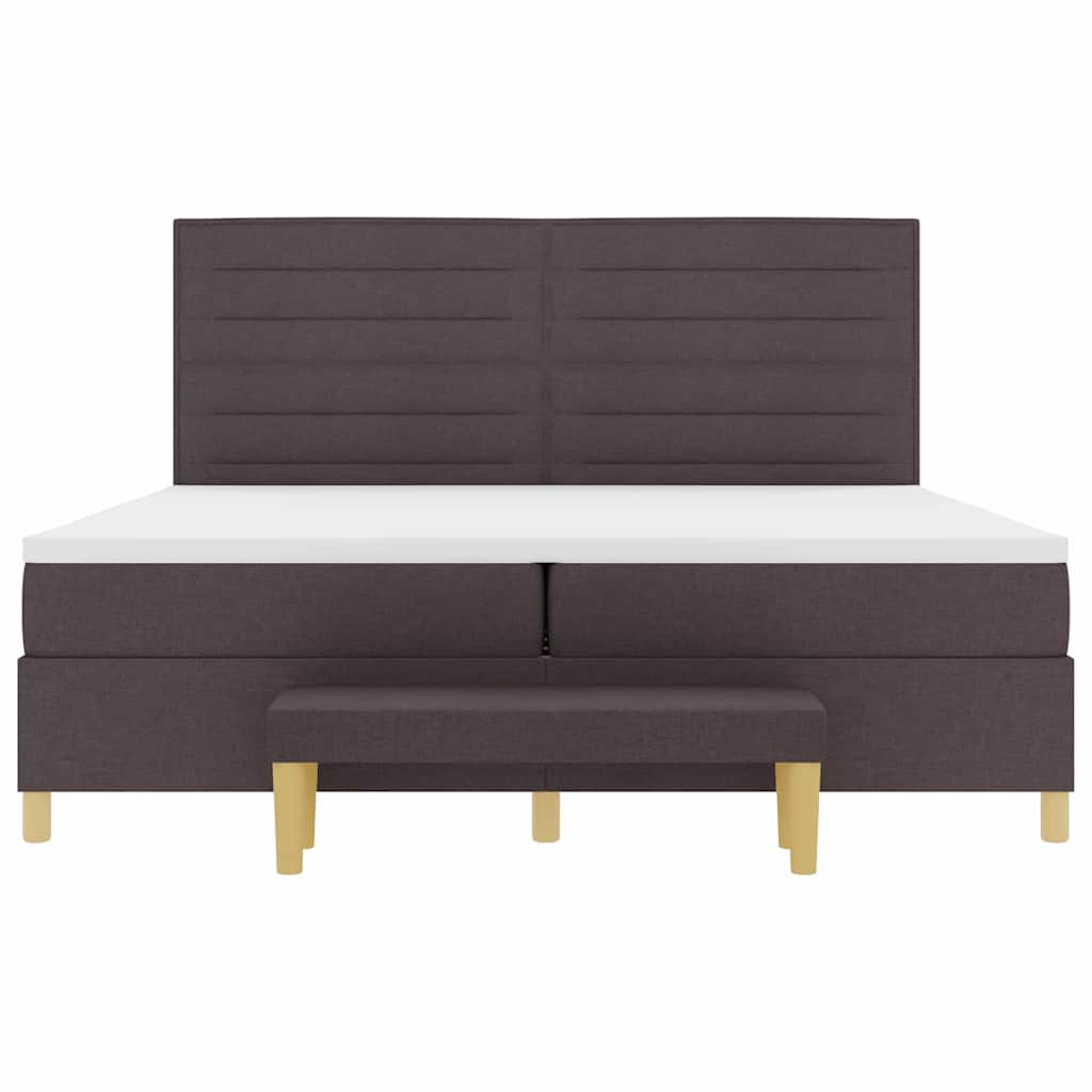 vidaXL Κρεβάτι με ελατήρια Σκούρο καφέ Σκούρο καφέ 200 x 200 cm ύφασμα