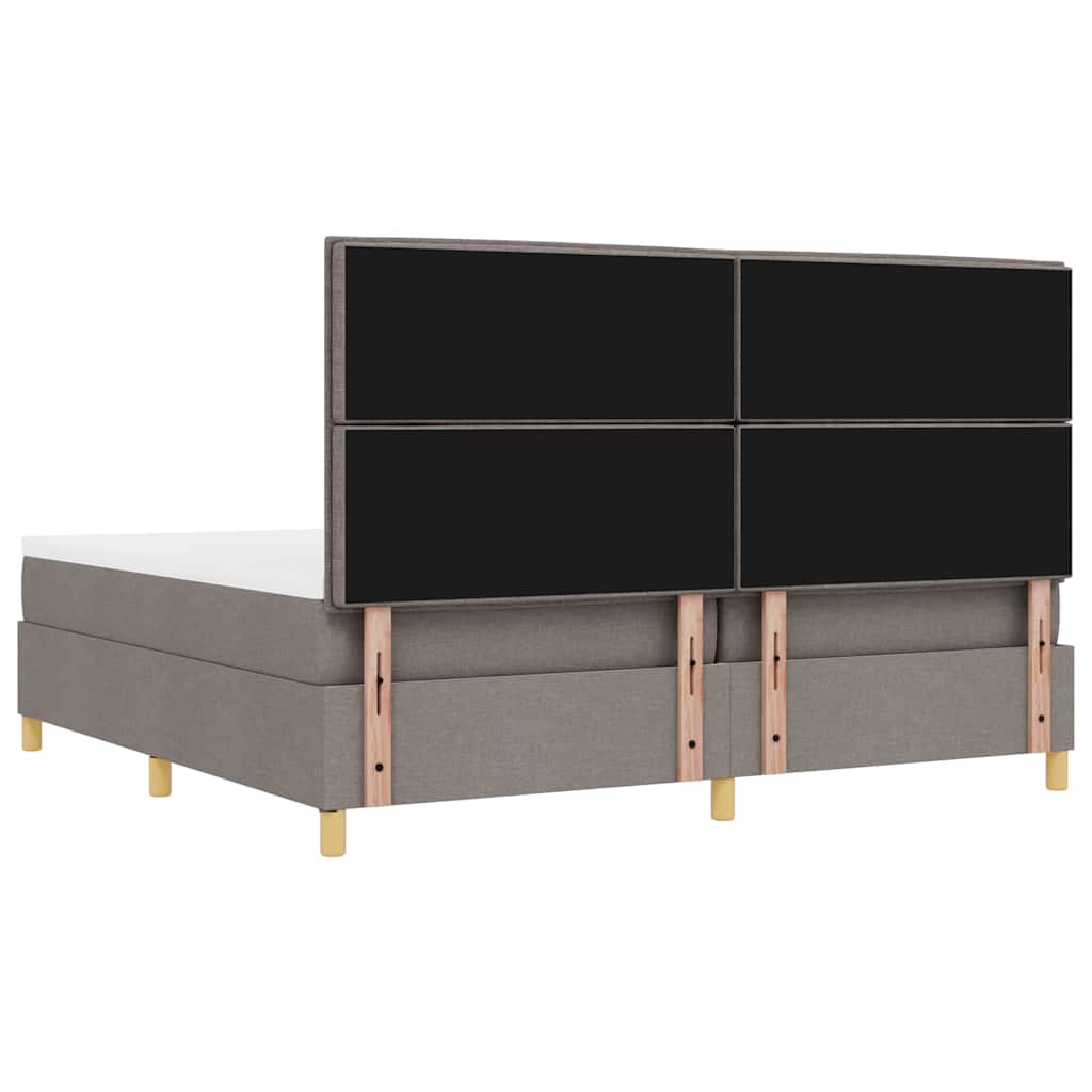 vidaXL Κρεβάτι με ελατήρια με στρώμα Taupe 200 x 200 cm ύφασμα