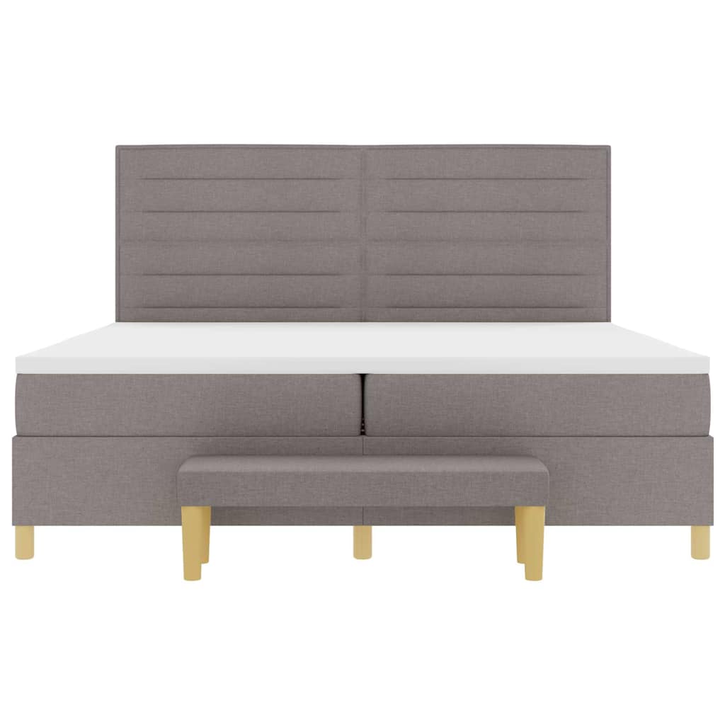vidaXL Κρεβάτι με ελατήρια με στρώμα Taupe 200 x 200 cm ύφασμα