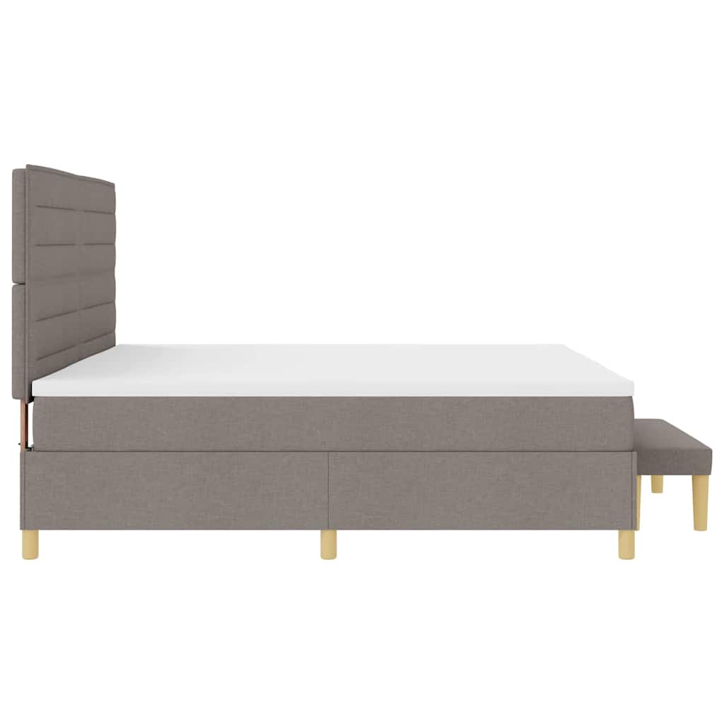 vidaXL Κρεβάτι με ελατήρια με στρώμα Taupe 200 x 200 cm ύφασμα