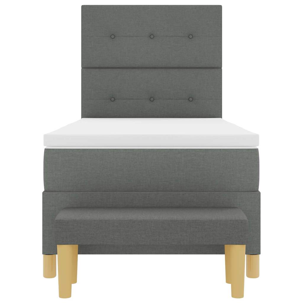 vidaXL Κρεβάτι με ελατήρια με στρώμα Σκούρο γκρι 80 x 200 cm ύφασμα