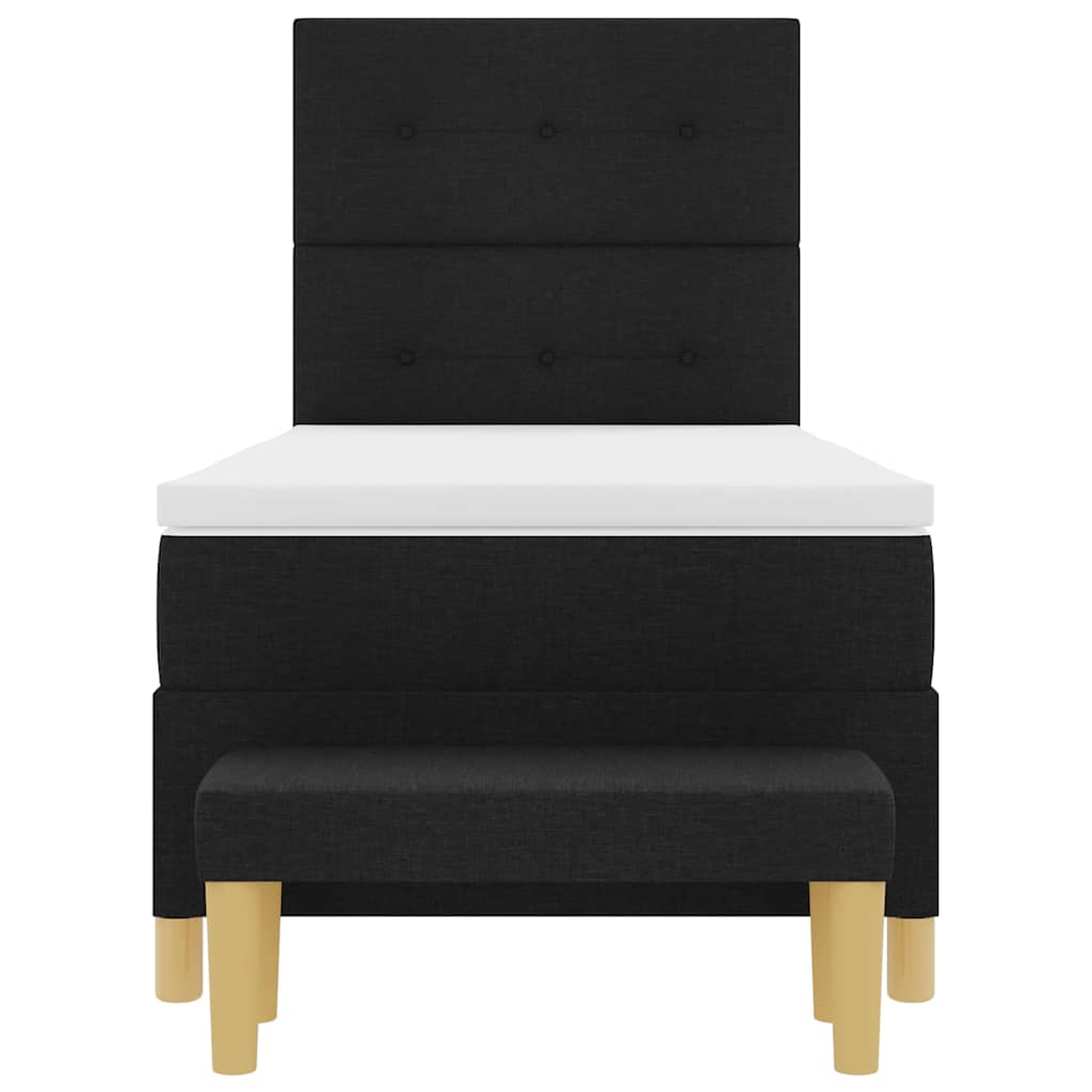 vidaXL Κρεβάτι με ελατήρια με στρώμα Μαύρο 80 x 200 cm ύφασμα