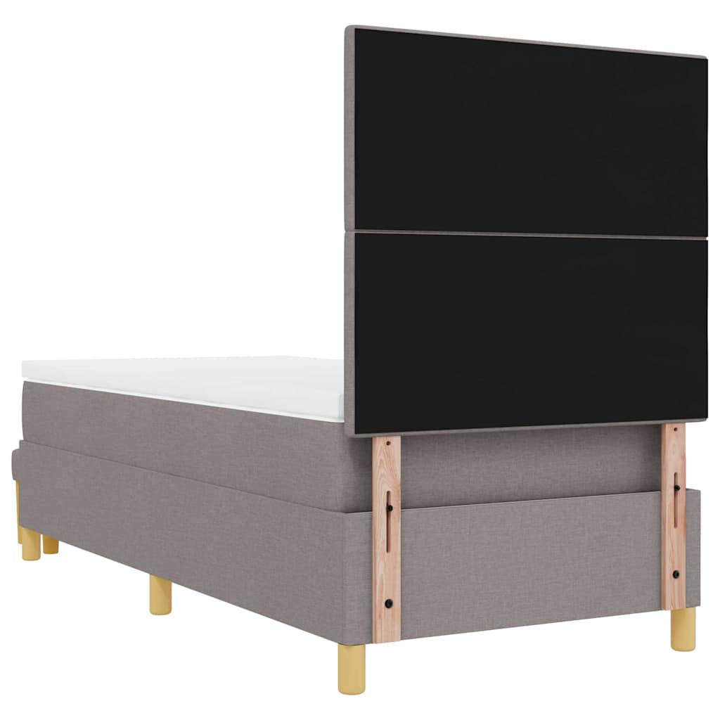 vidaXL Κρεβάτι με ελατήρια με στρώμα Taupe 90 x 200 cm ύφασμα