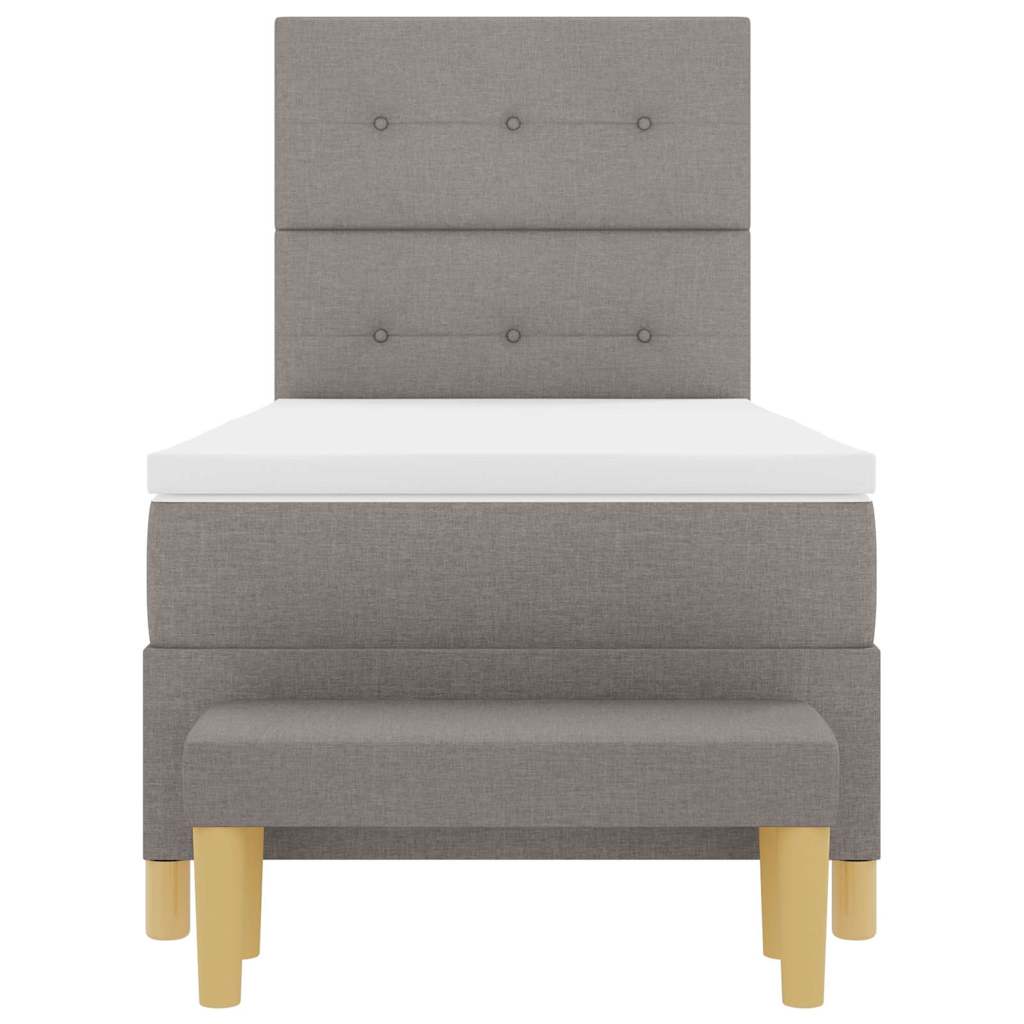 vidaXL Κρεβάτι με ελατήρια με στρώμα Taupe 90 x 200 cm ύφασμα
