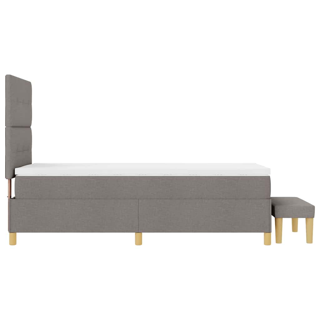 vidaXL Κρεβάτι με ελατήρια με στρώμα Taupe 90 x 200 cm ύφασμα