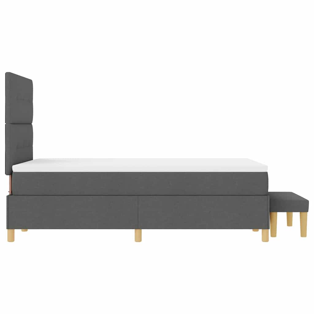 vidaXL Κρεβάτι με ελατήρια Σκούρο γκρι 190 x 120 εκατοστά ύφασμα