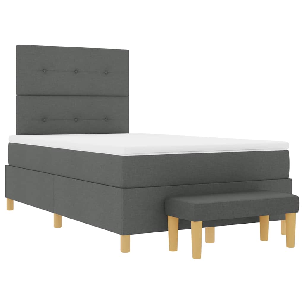 vidaXL Κρεβάτι με ελατήρια Σκούρο γκρι 200 x 120 εκατοστά ύφασμα